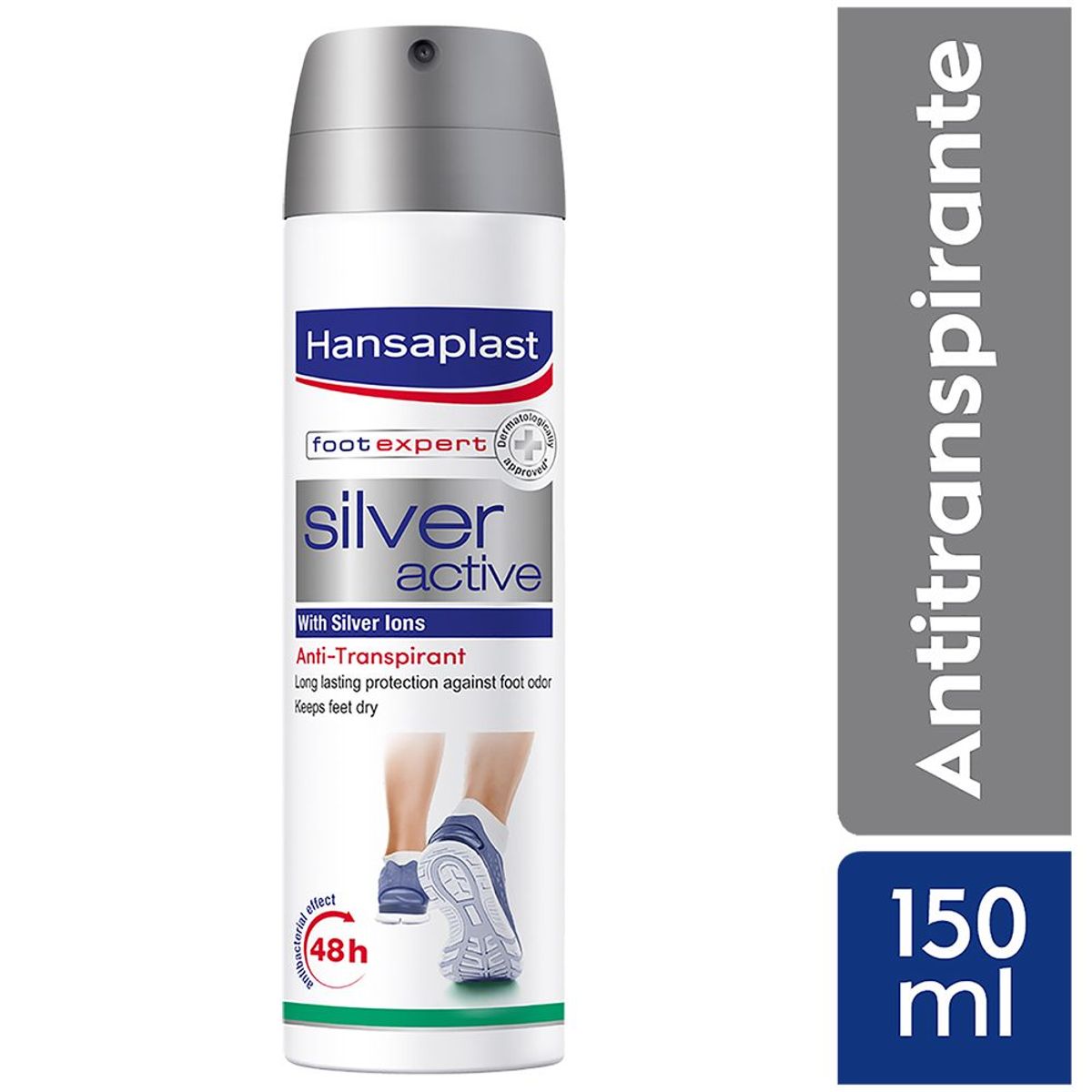 CURITAS - Antitranspirante Pies Handsaplast Silver Active Envase 150 mL