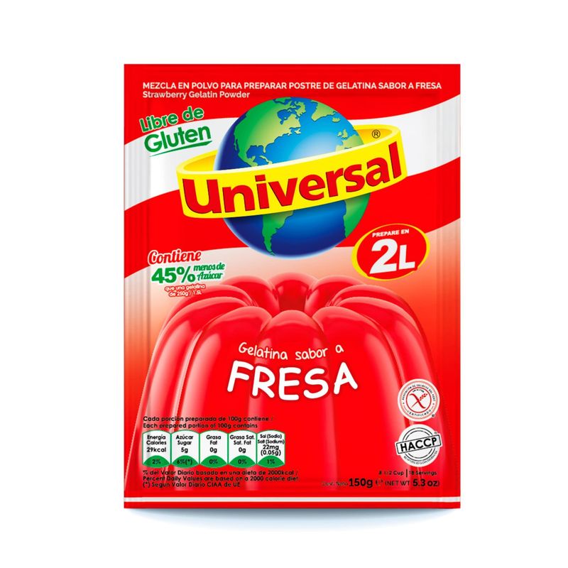 UNIVERSAL - Gelatina Universal Sabor a Fresa 150 g