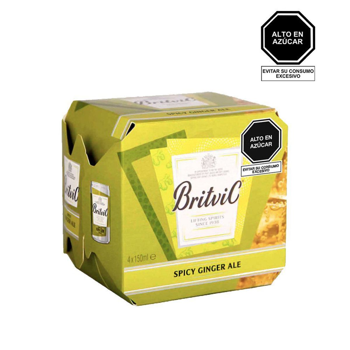 BRITVIC - Ginger Ale Britvic Pack 4 Latas 150 mL