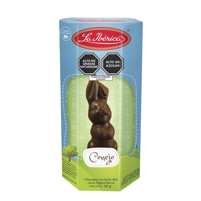 LA IBERICA - Chocolate La Ibérica Conejo de Pascua Empaque 40 g
