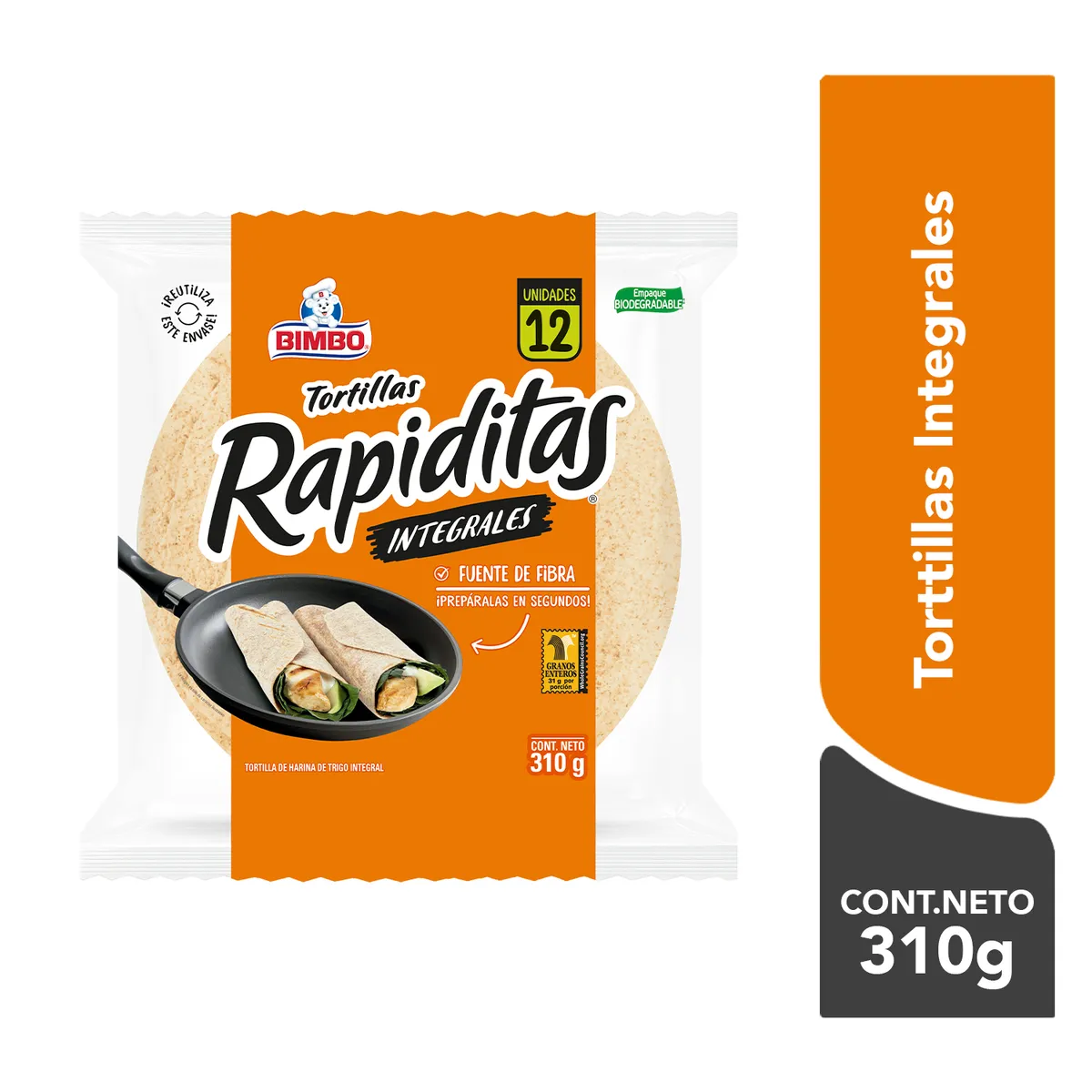 BIMBO - Tortillas Bimbo Rapiditas Integrales Bolsa 12 Und
