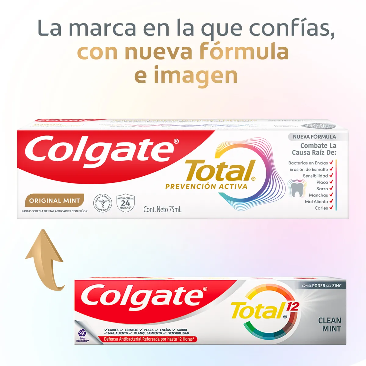 COLGATE - Crema Dental Colgate Total Original Mint Prevención Activa Envase 75 mL
