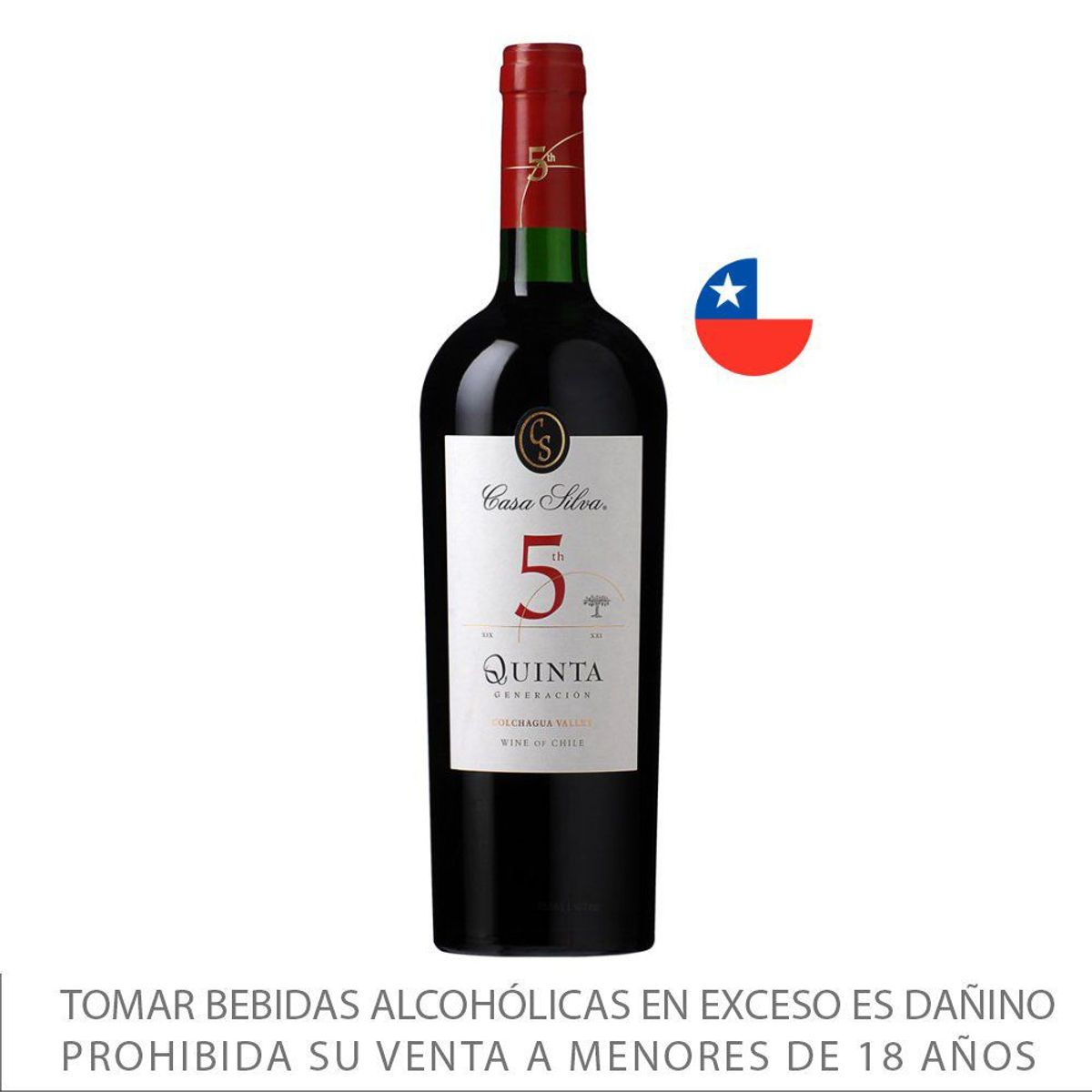 CASA SILVA - Vino Casa Silva Tinto Quinta Generación Botella 750 mL