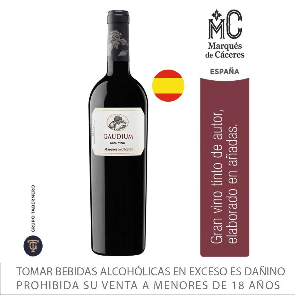 MARQUES DE CACERES - Vino Tinto Marques de Caceres Gaudium Botella 750 mL