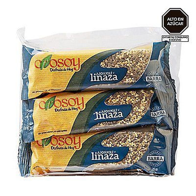 CROSOY - Barra de Ajonjolí con Linaza Crosoy 6 Unidades