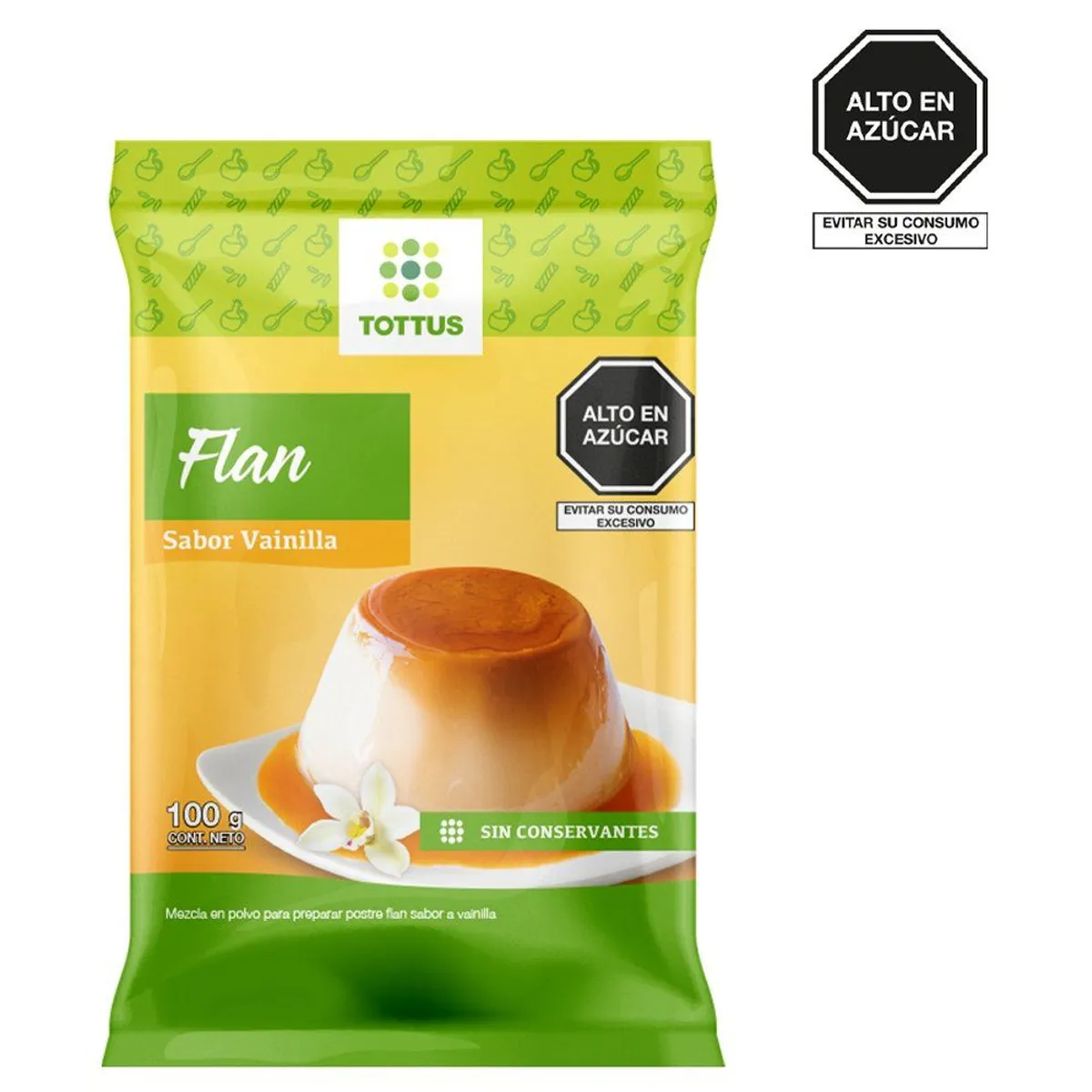 TOTTUS - Flan Sabor a Vainilla Tottus 100 g