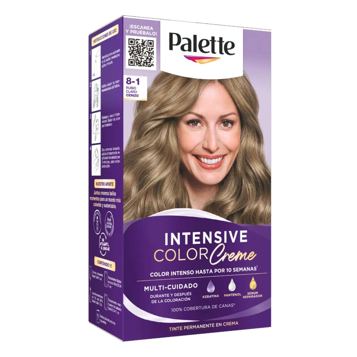 PALETTE COLOR CREAM - Tinte Palette Color Cream Tono 8-1 Rubio Claro Cenizo