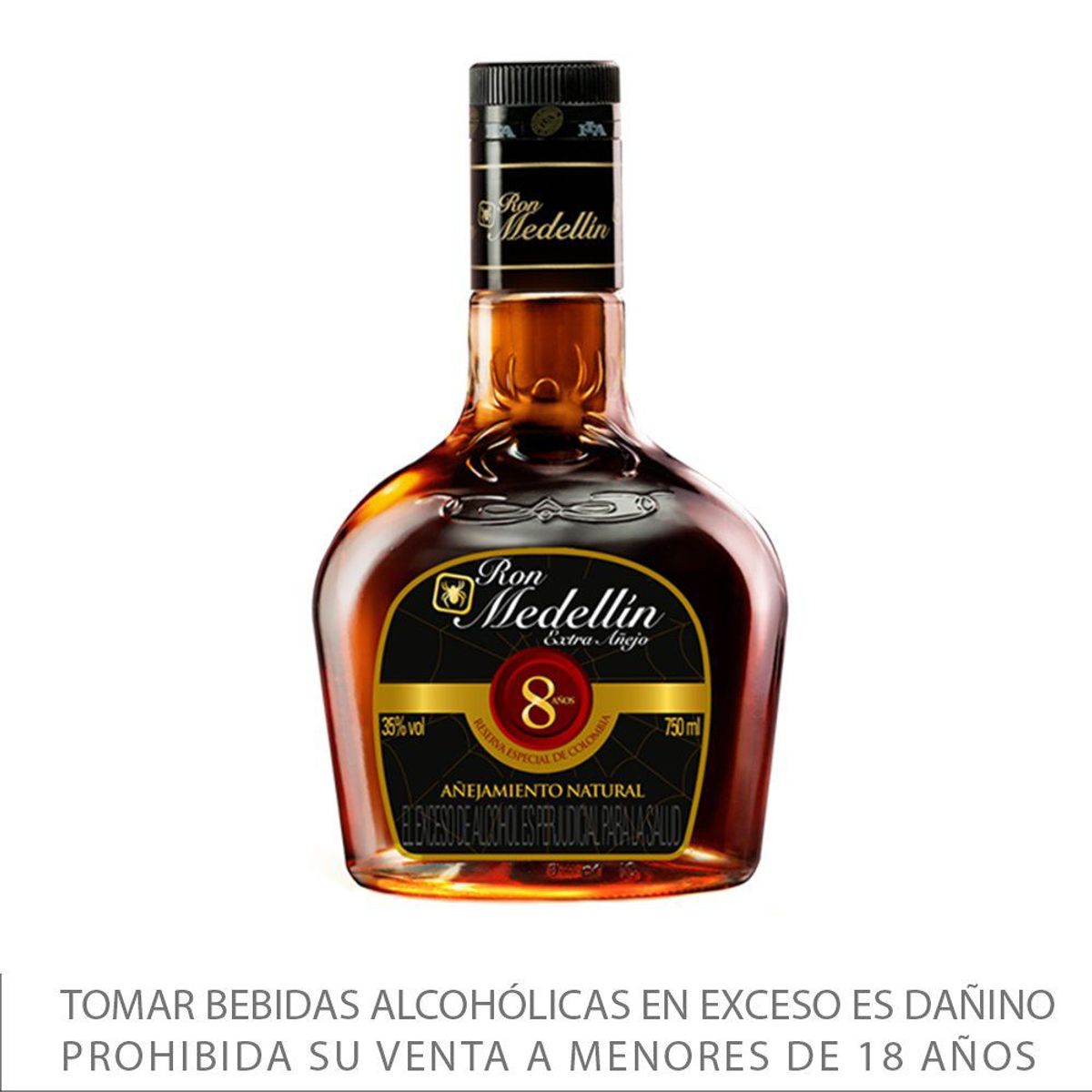 MEDELLIN - Ron Extra Añejo 8 Años Medellín Botella 750 mL