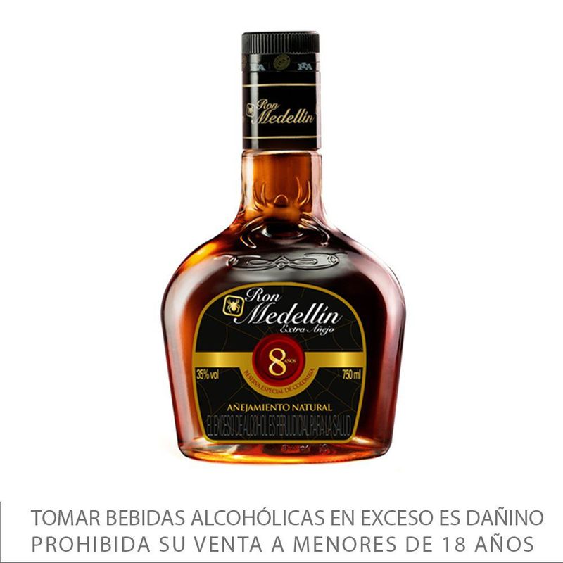 MEDELLIN - Ron Medellín Extra Añejo 8 Años Botella 750 mL
