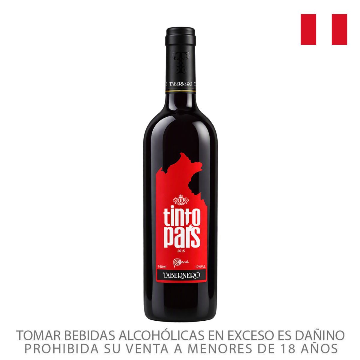 TABERNERO - Vino Tinto Tabernero País Semi Seco Botella 750 mL