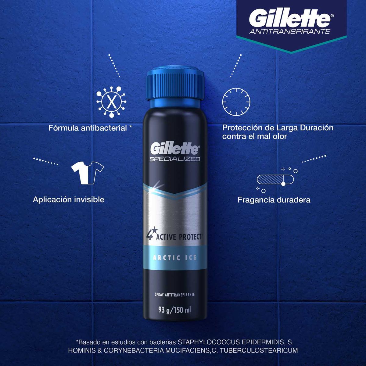 GILLETTE - Antitranspirante En Spray Gillette Arctic Ice Lata 150 mL