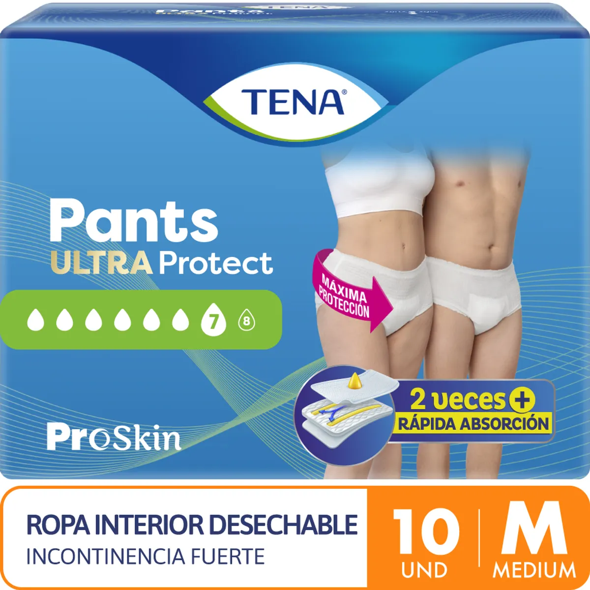 TENA - Pañal para Adulto Tena Pants Ultra Talla M Empaque 10 Und
