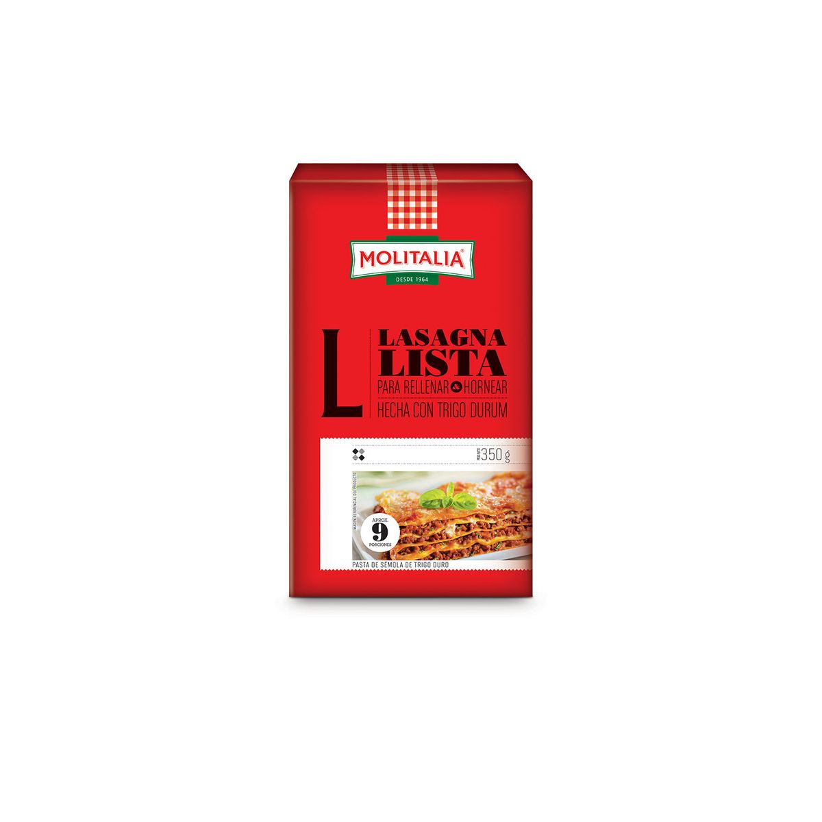 MOLITALIA - Fideo Lasagna Molitalia Caja 350 g