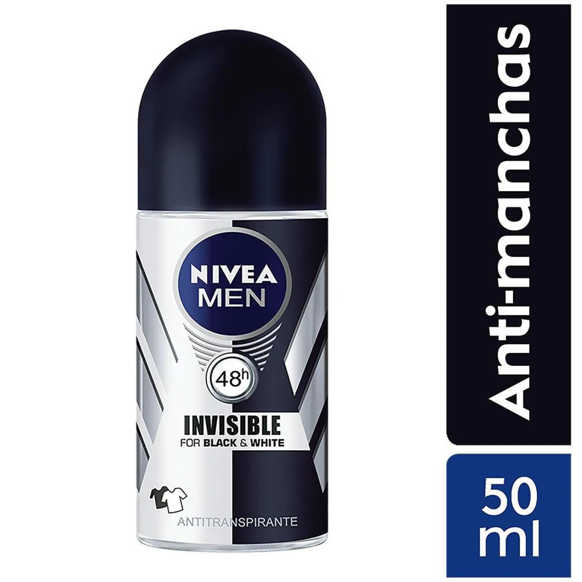 NIVEA - Desodorante Roll On Nivea Invisible B&W Hombre Envase 50 mL