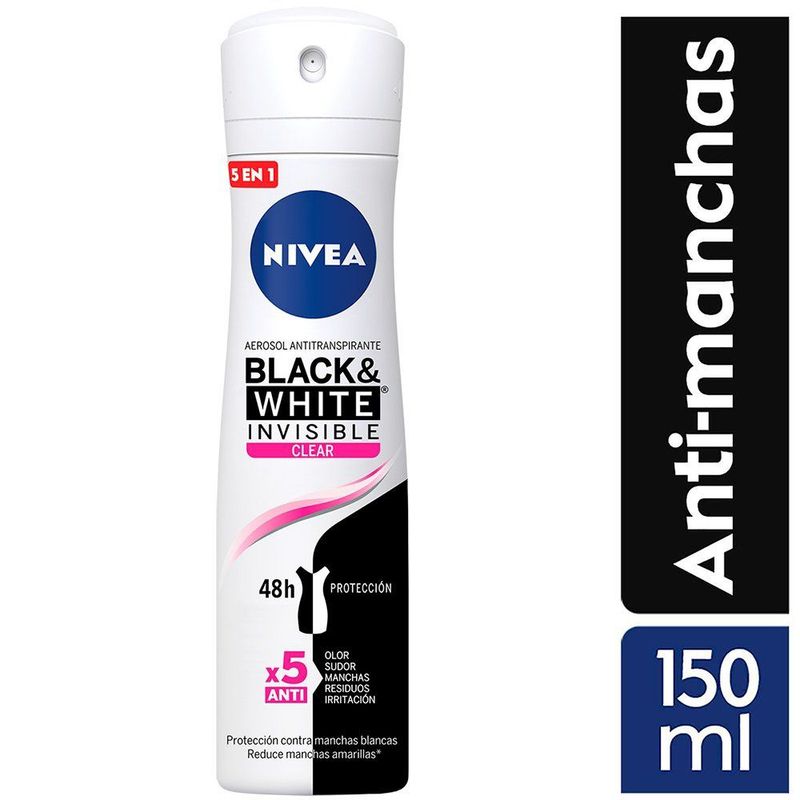 NIVEA - Desodorante Nivea Spray B&W Clear Envase 150 mL