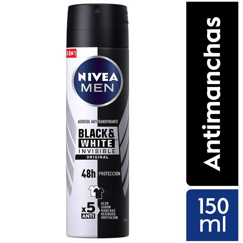 NIVEA - Desodorante Nivea Spray Invisible B&W Male Envase 150 mL