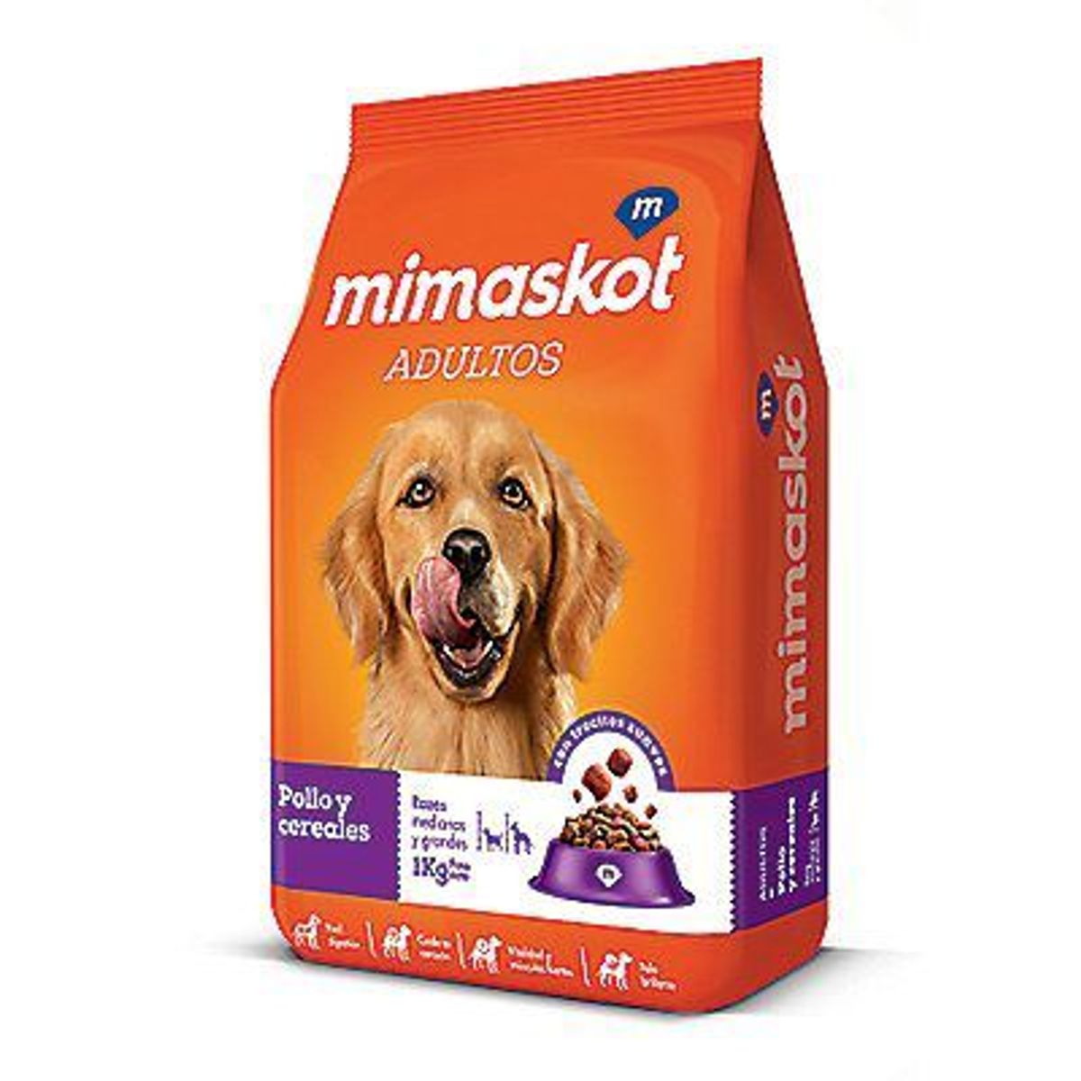 MIMASKOT - Alimento Seco Perros Adultos Mimaskot Pollo y Cereal Bolsa 1 Kg