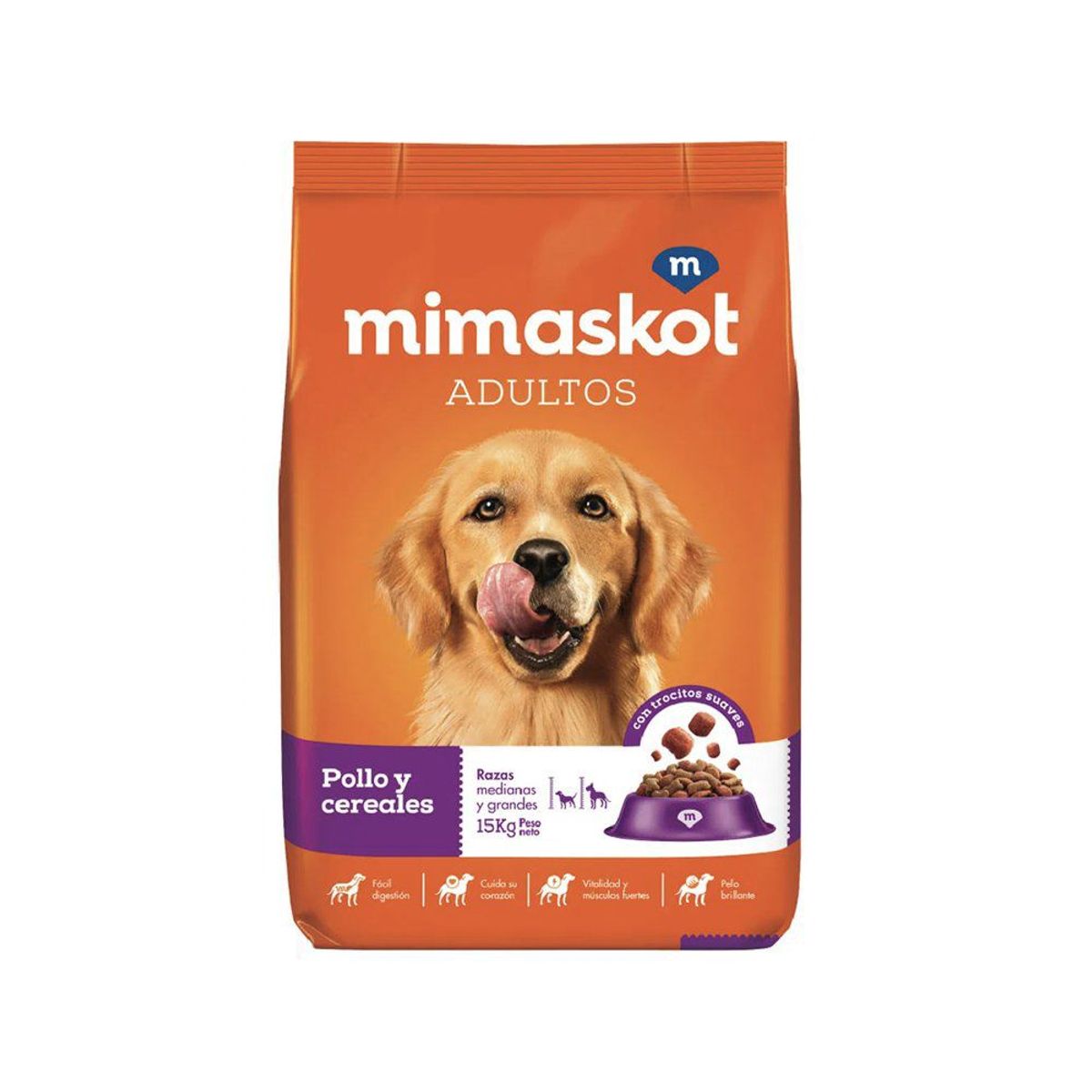 MIMASKOT - Alimento Seco Perros Adultos Mimaskot Pollo y Cereal Bolsa 15 Kg