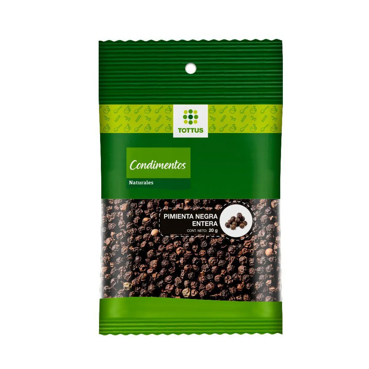 TOTTUS - Pimienta Negra Entera Tottus Empaque 20 g