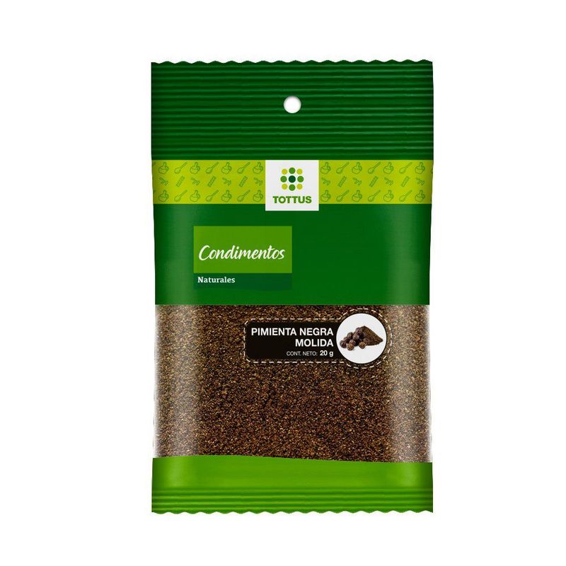 TOTTUS - Pimienta Negra Molida Tottus Empaque 20 g