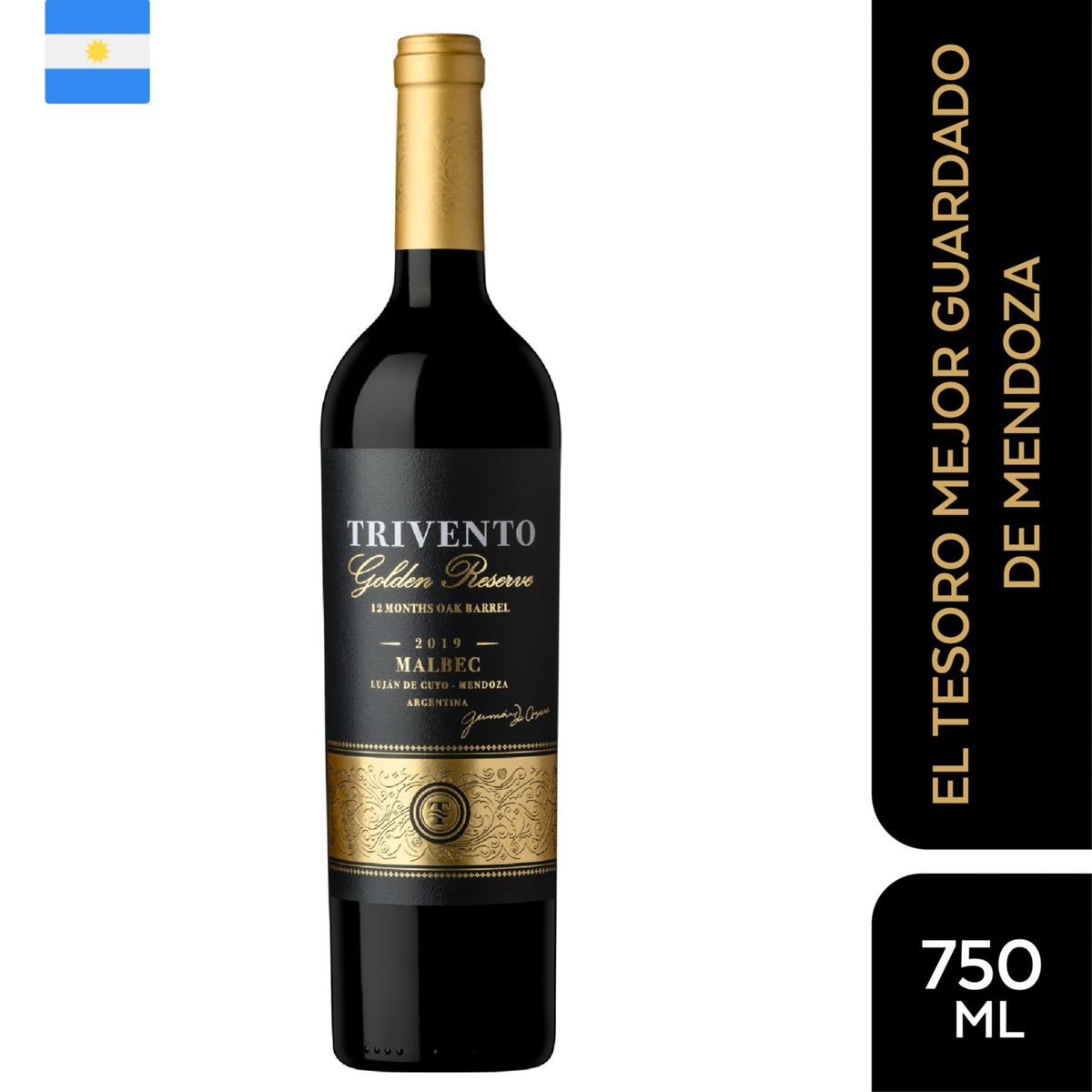 TRIVENTO - Vino Trivento Golden Reserva Malbec Botella 750 mL