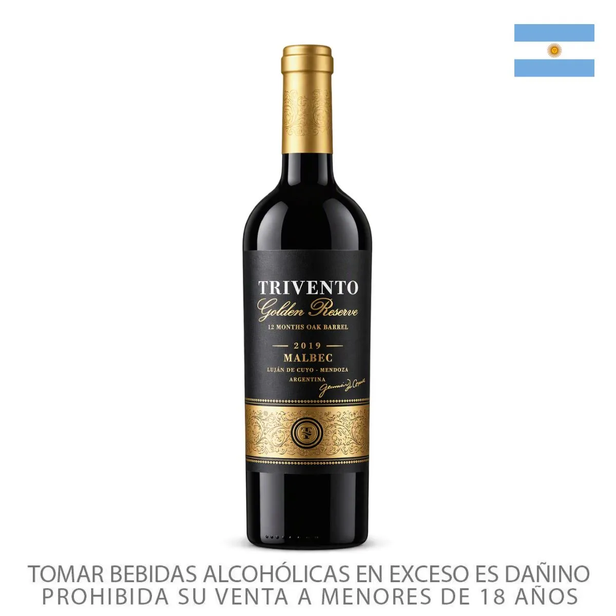 TRIVENTO - Vino Trivento Golden Reserva Malbec Botella 750 mL