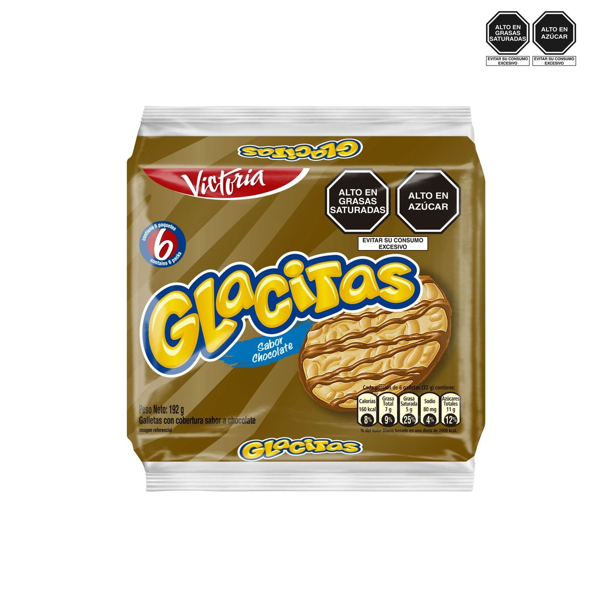 VICTORIA - Galletas Glacitas Chocolate Sixpack 192 g