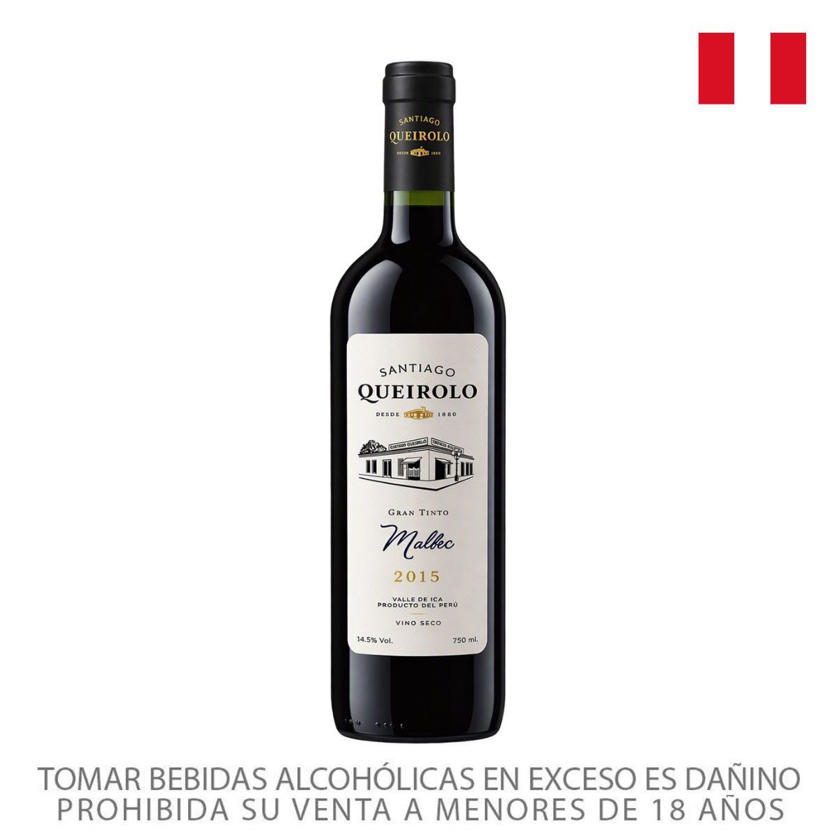 SANTIAGO QUEIROLO - Vino Tinto Santiago Queirolo Malbec Botella 750 mL