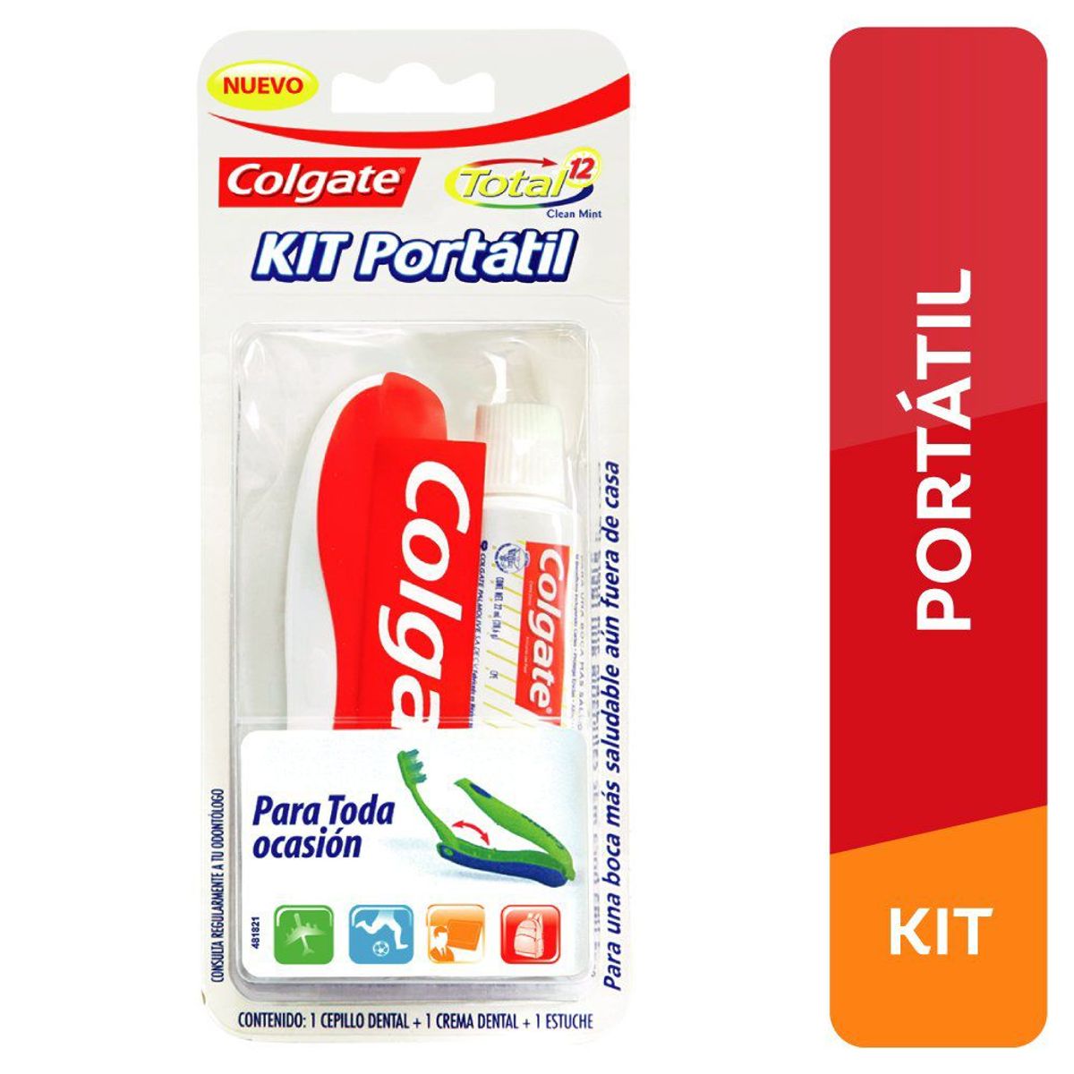 COLGATE - Pack Cepillo Dental Colgate con Estuche + Crema Total 12 Mint 22 mL