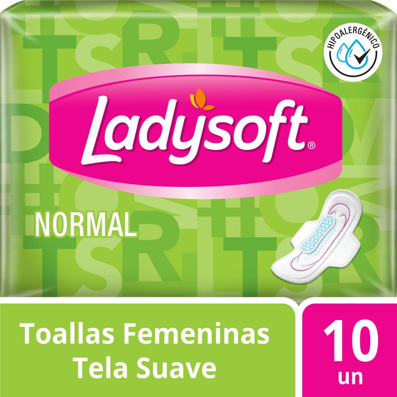  - Ladysoft Toalla Normal Con Alas x 10 unidades