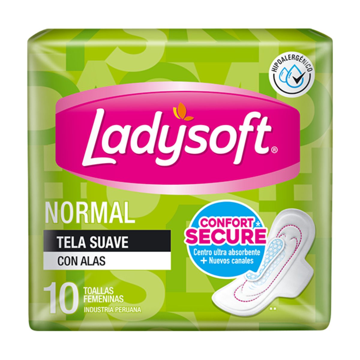 LADYSOFT - Toallas Higiénicas Ladysoft Normal con Alas Empaque 10 Und
