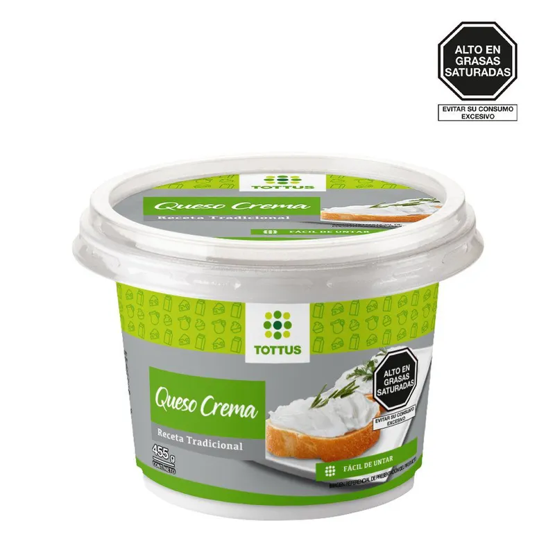 TOTTUS - Queso Crema Tradicional Tottus Envase 455 g