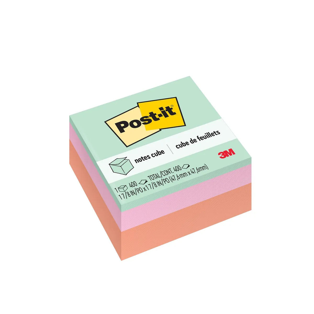 POST IT - Notas Adhesivas Post It 47.6 mm Mini Cubo Empaque 400 Hojas