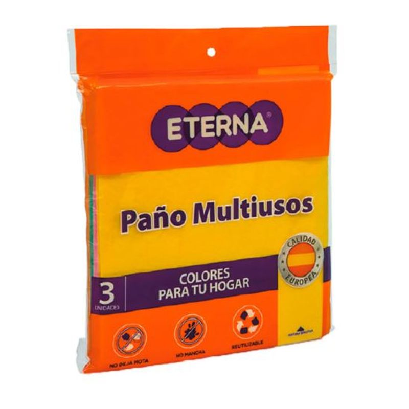 ETERNA - Paños Multiusos Antibacteriales Eterna Empaque 3 Und