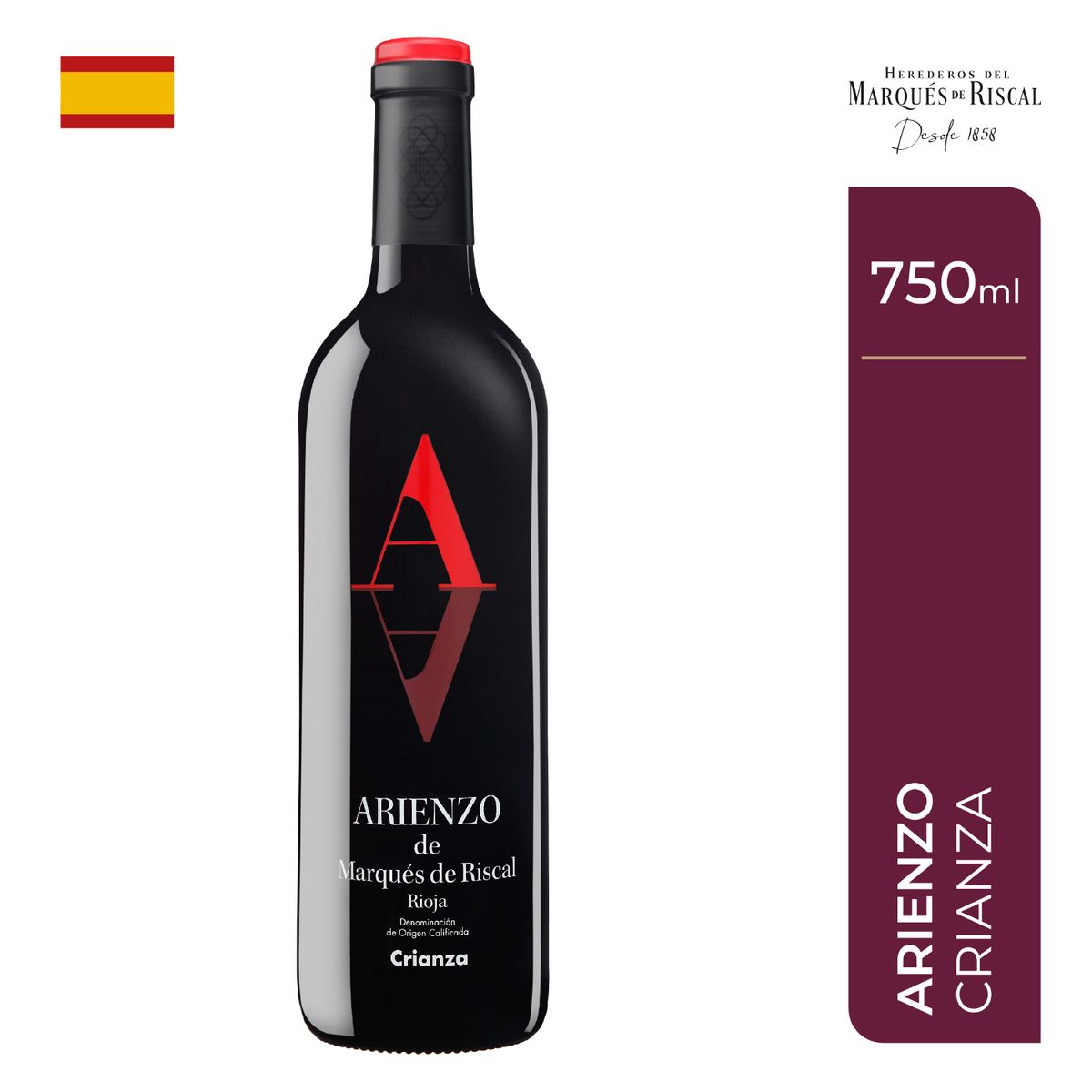 MARQUES DE RISCAL - Vino Tinto Marqués de Riscal Arienzo Crianza Botella 750 mL