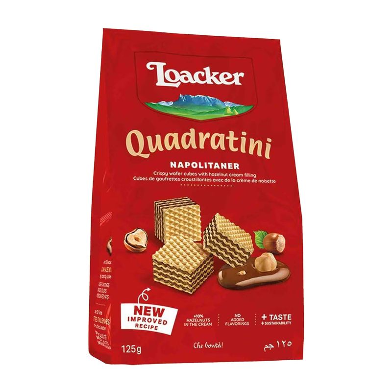 LOACKER - Waffers Loacker Cub Rellenos Napolitano Envase x 125 g