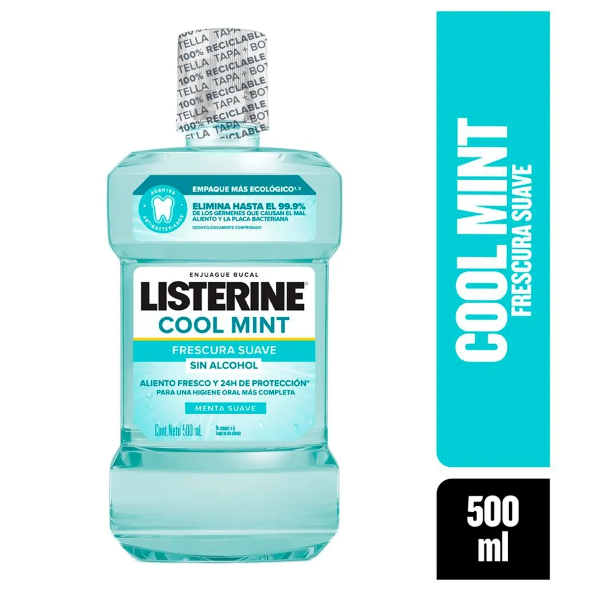 LISTERINE - Enjuague Bucal Listerine Cool Mint Zero Botella 500 mL
