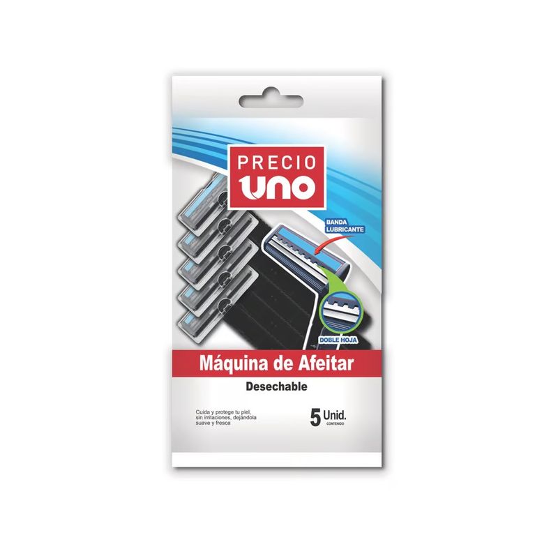 PRECIO UNO - Máquina De Afeitar Precio Uno Doble Hoja Pack 5 Und