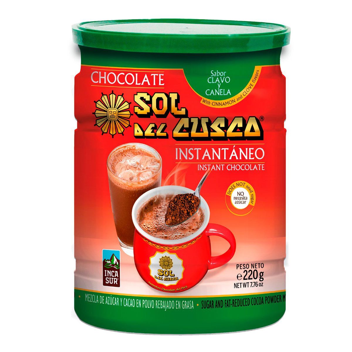 SOL DEL CUSCO - Chocolate Instantáneo Sol del Cusco Lata 220 g