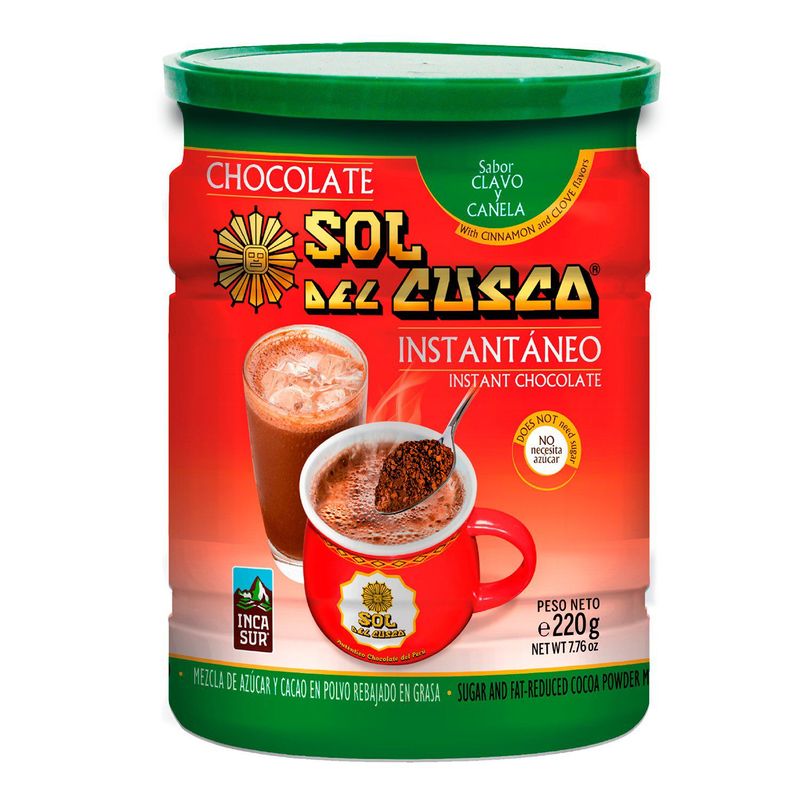 SOL DEL CUSCO - Chocolate Clavo y Canela Sol del Cusco Instantáneo 220 g