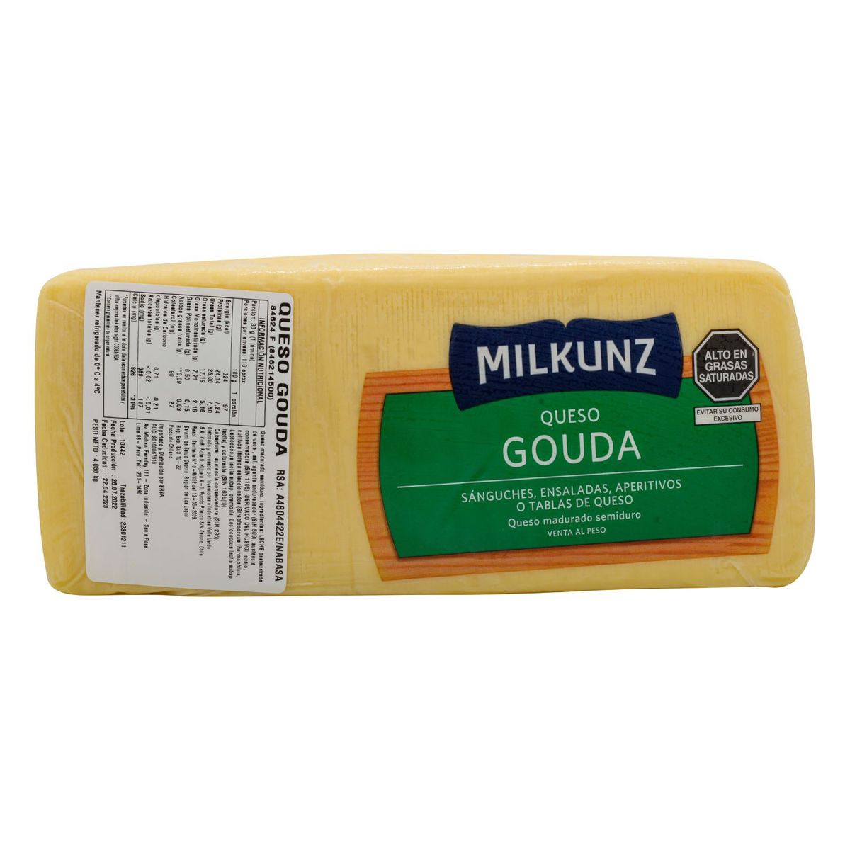 MILKUNZ - Queso Gouda Milkunz x Kg