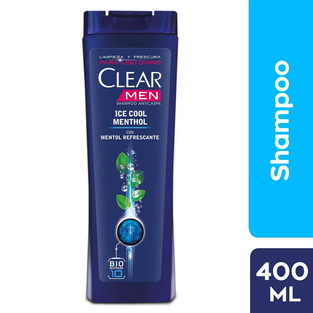 CLEAR - Shampoo Clear Hombre Anti Caspa Ice Cool Botella 400 mL