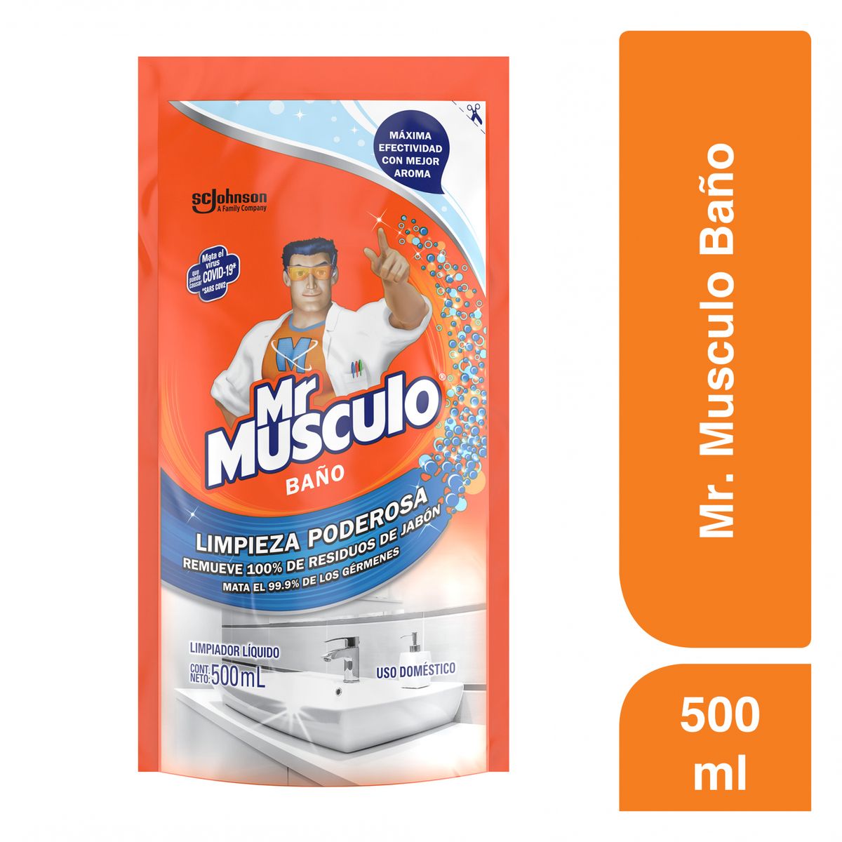 MR MUSCULO - Limpiador Líquido Mr Musculo Baño Doypack 500 mL