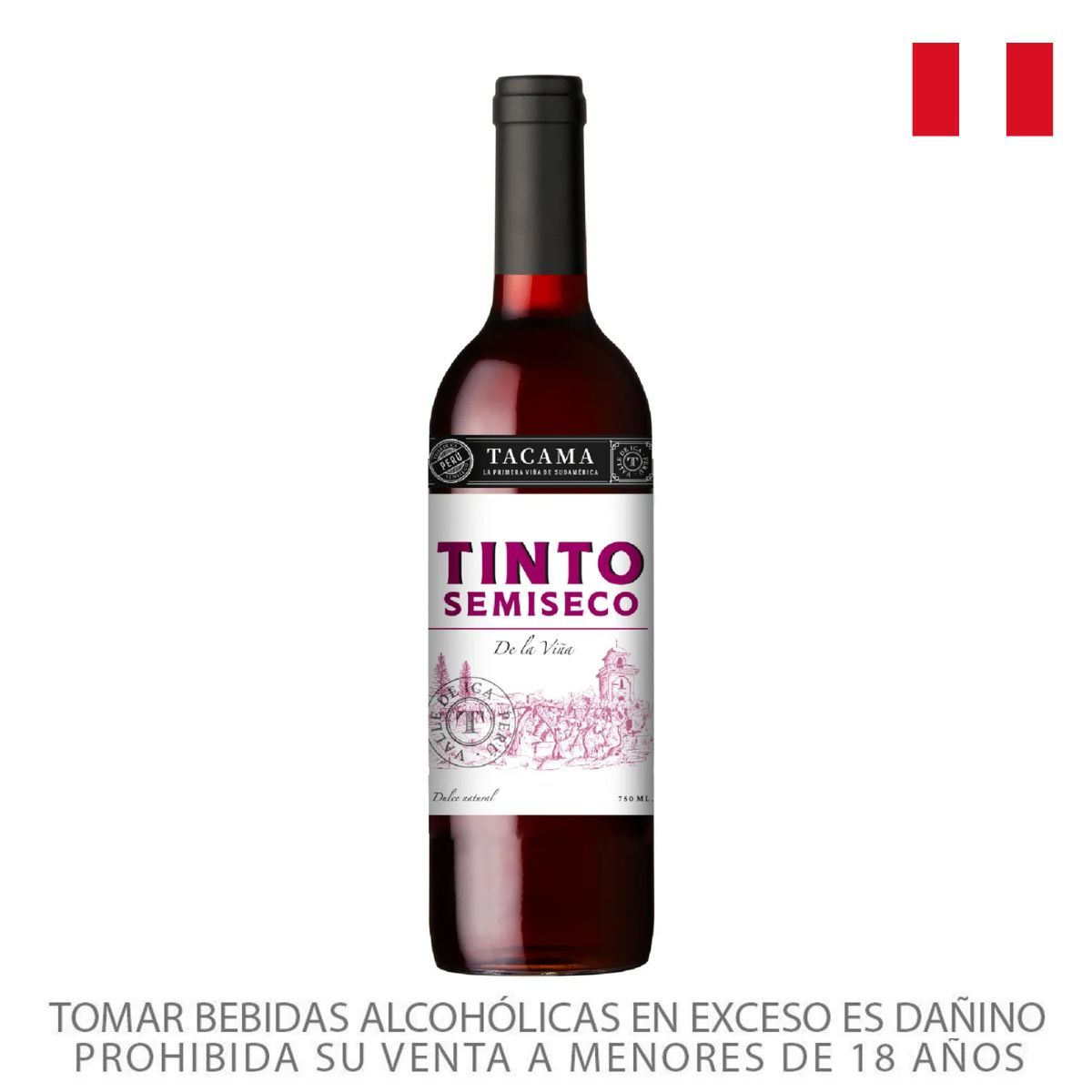 TACAMA - Vino Tacama Tinto Semi Seco Dulce Natural Botella 750 mL