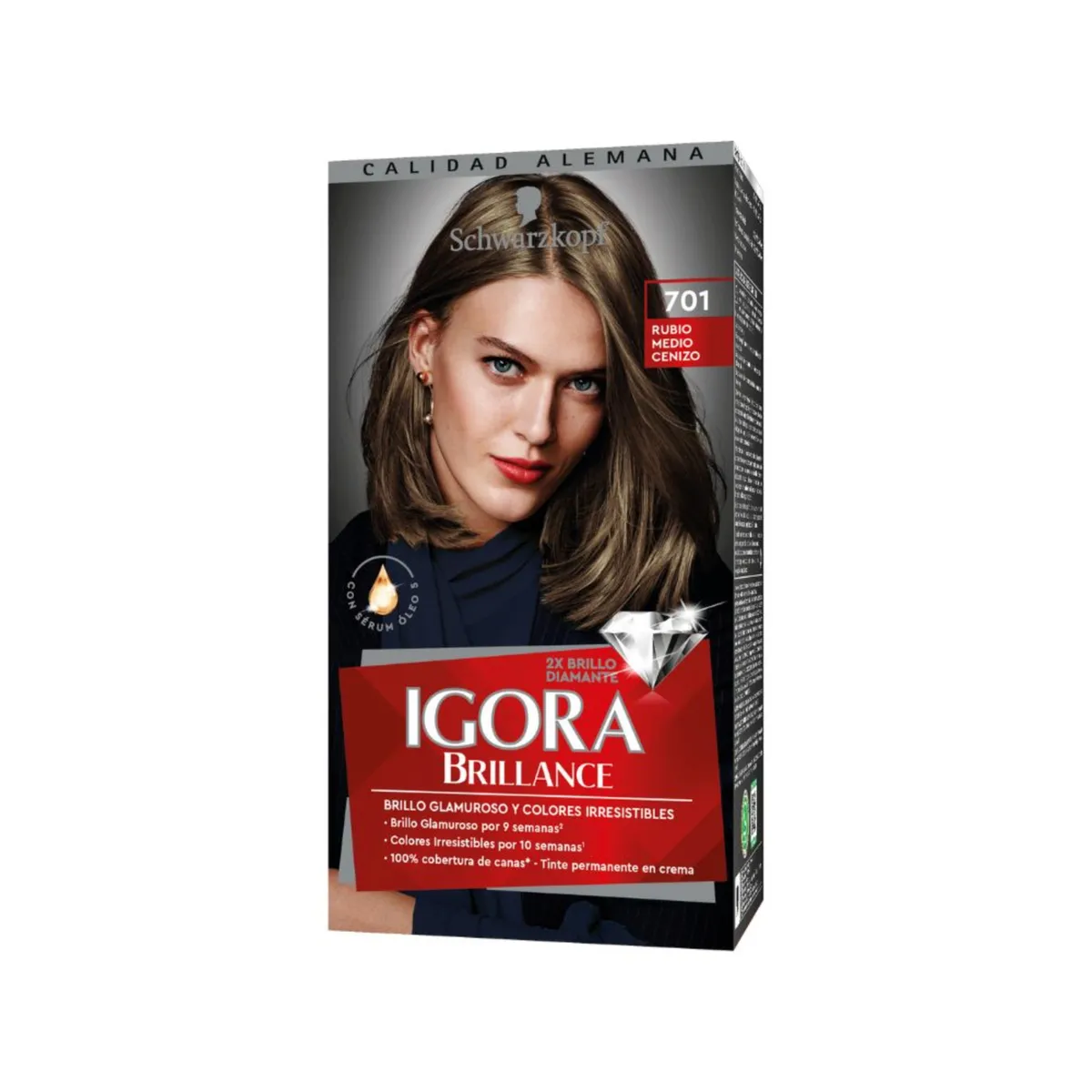 IGORA VITAL - Tinte Igora Brillance Tono 701 Rubio Medio Cenizo