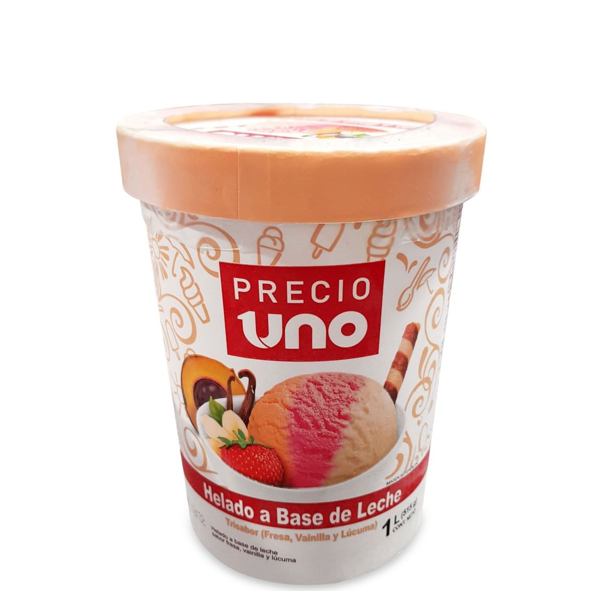 PRECIO UNO - Helado de Crema Precio Uno Trisabor Pote 1 L