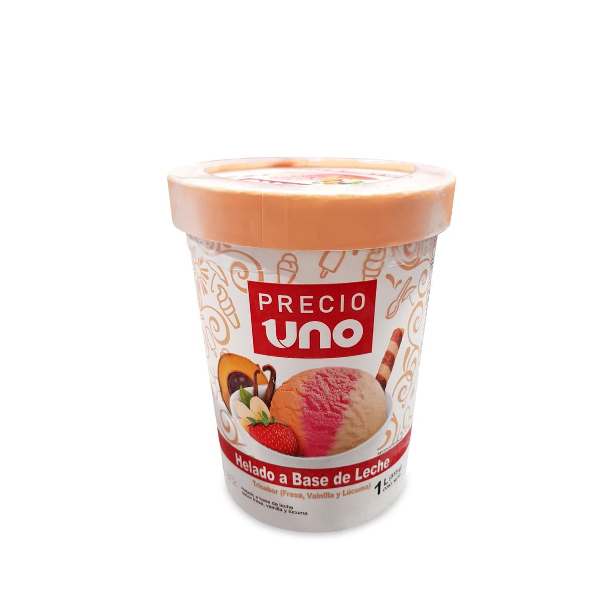 PRECIO UNO - Helado de Crema Precio Uno Trisabor Pote 1 L