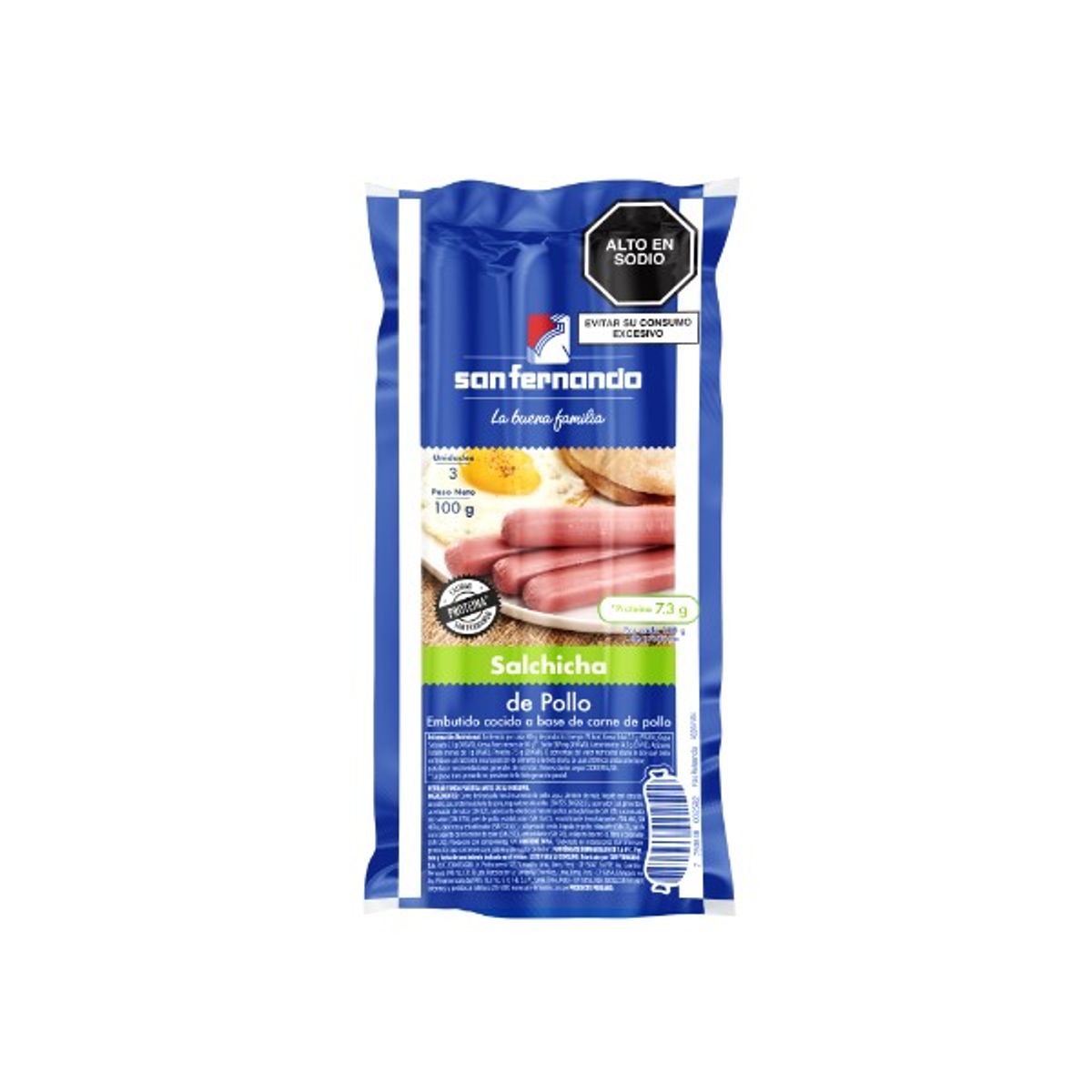 SAN FERNANDO - Salchicha San Fernando de Pollo Empaque 100 g