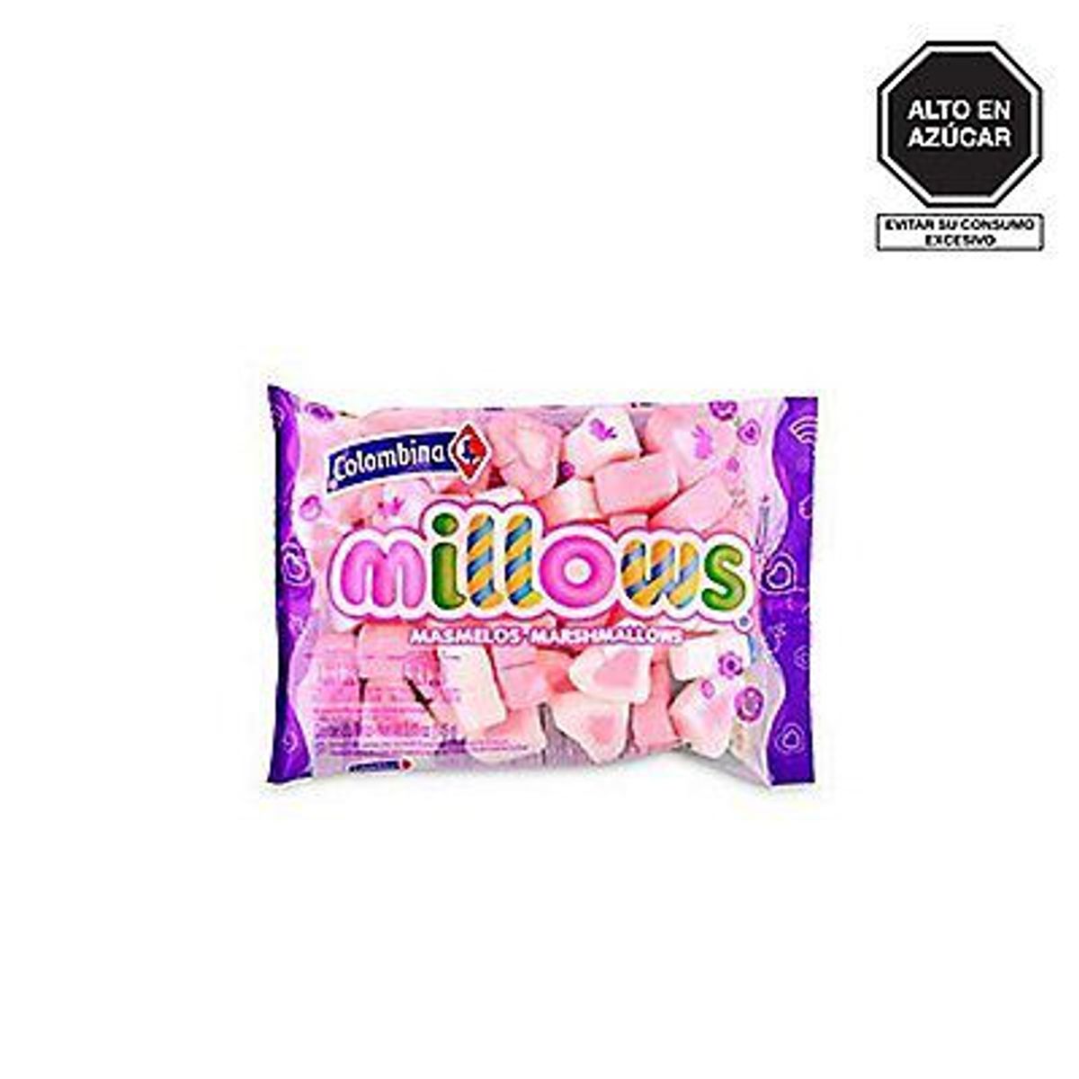 COLOMBINA - Marshmallows Colombina Millows Corazones Bolsa 145 g