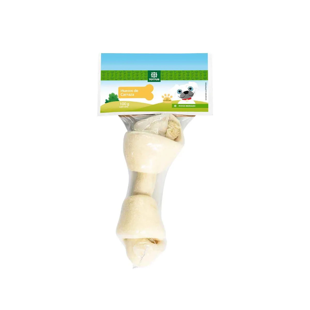 TOTTUS - Hueso Carnaza Mediano para Perros Tottus Empaque 100 g
